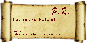 Povinszky Roland névjegykártya